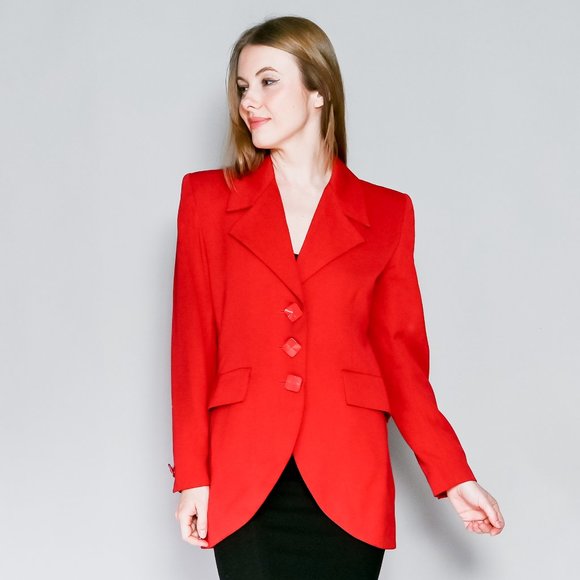 YVES SAINT LAURENT Vintage Red Blazer - Picture 7 of 13